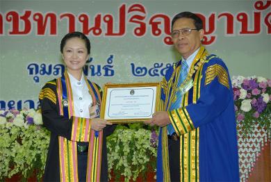 泰语教研室余佳老师在泰国碧武里皇家大学攻读硕士学位毕业时又获泰方校长授予勤学奖